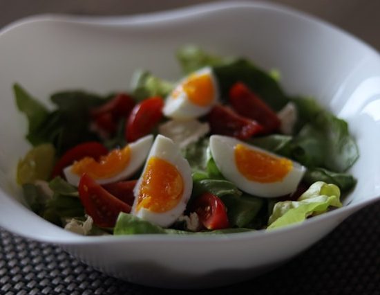 Salad with egg.